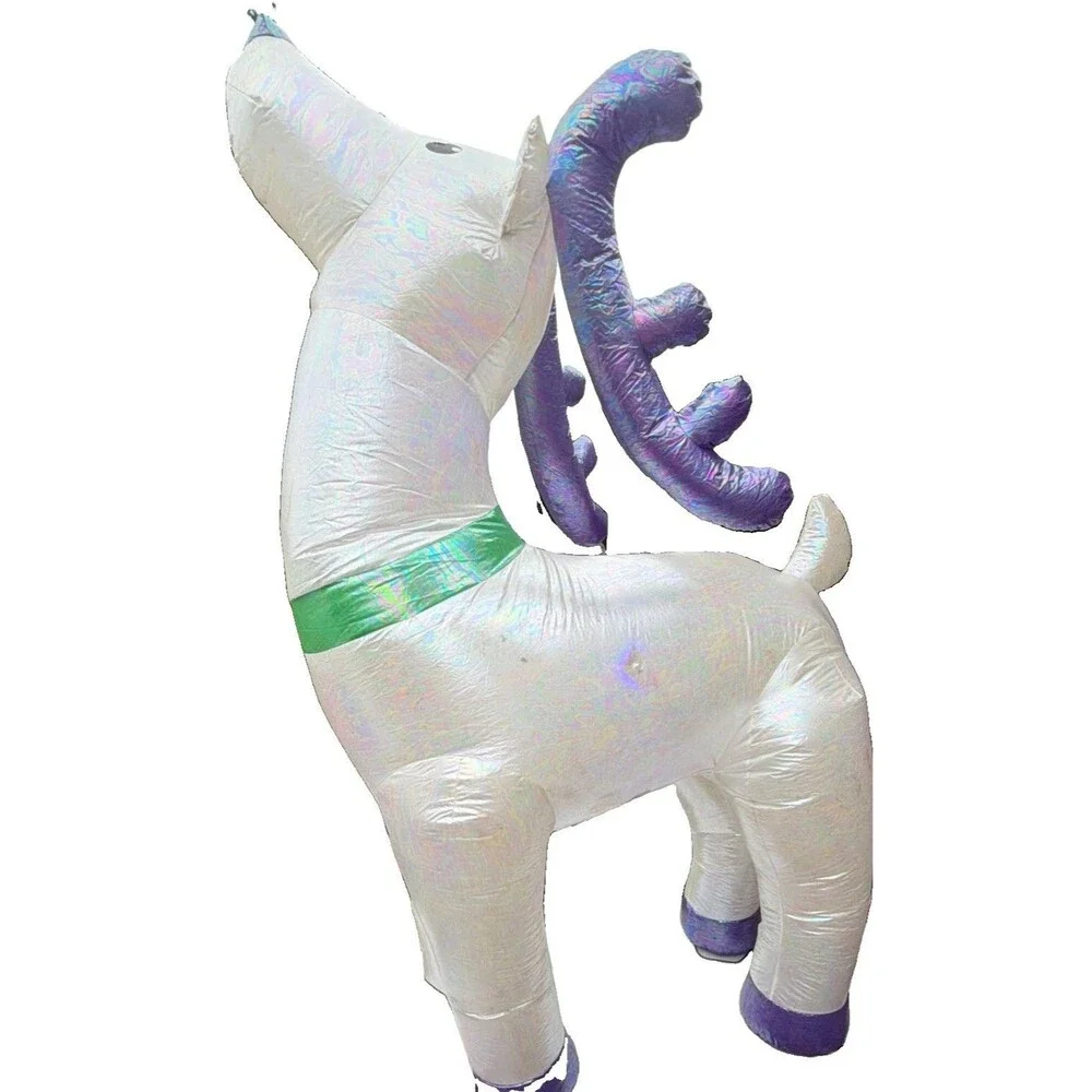 Gemmy Airblown 6.5 Ft Iridescent Reindeer LED Christmas Inflatable w/ Box Tested